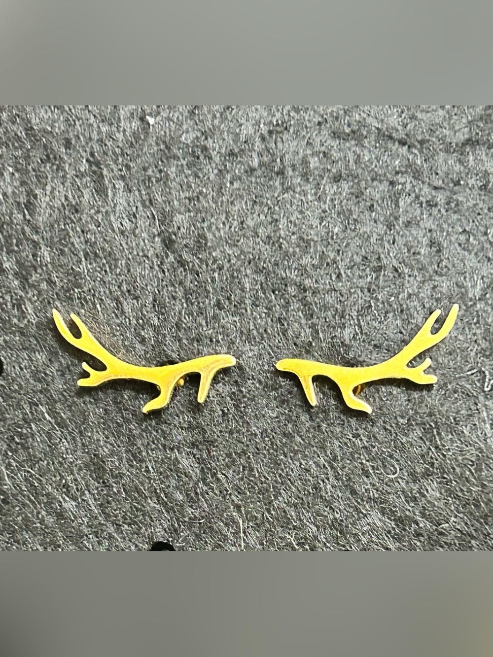 Gold antler  Stud Earrings - Minimal Antler Design